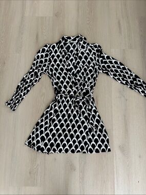Zara Black & White Geometric Dress